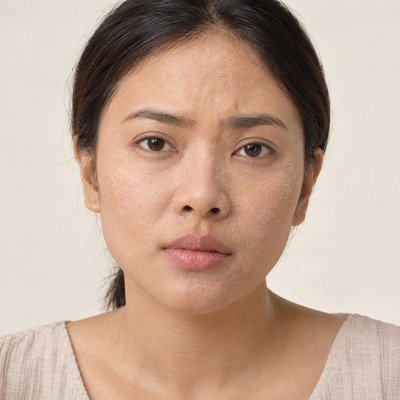 Ilustrasi wajah dengan kulit kering bersisik